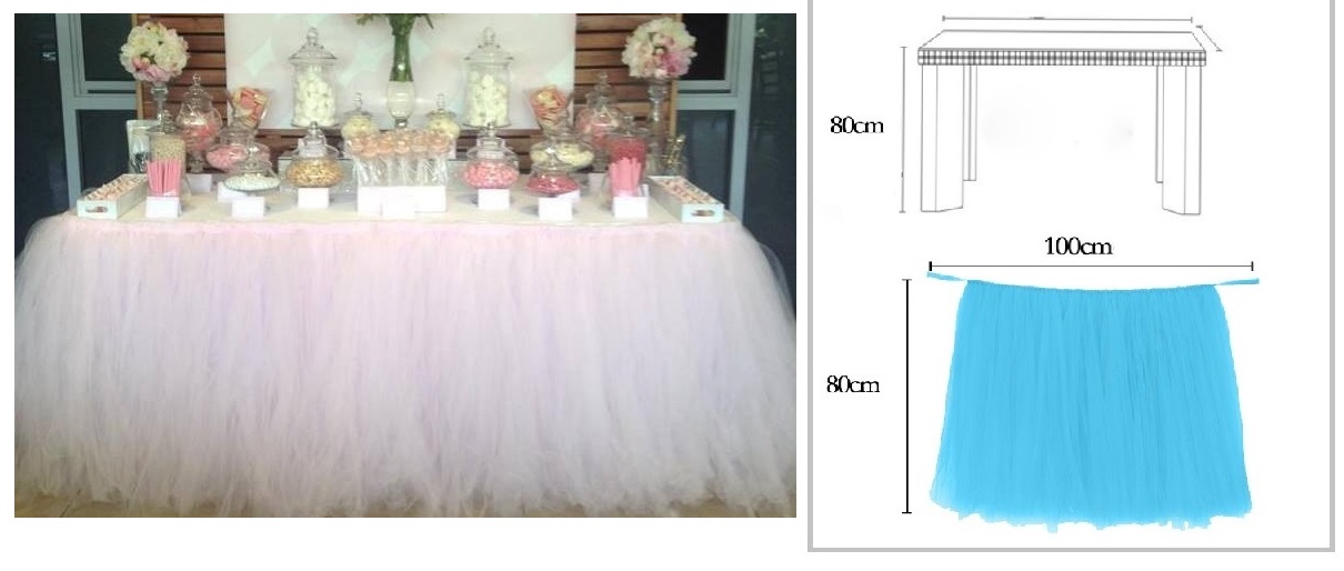 WHITE Colour TUTU Table Skirt (1 METRE)